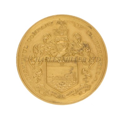 Lot 227 - THE WORSHIPFUL COMPANY OF SHIPWRIGHTS GOLD MEDAL, 1882 - for the International Exhibition of Ships’ Models, London, 1882, 22ct. gold prize medal