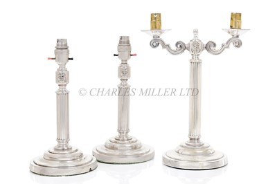 Lot 242 - A SET OF ADMIRALTY PATTERN WARDROOM CANDELABRA, CIRCA 1930