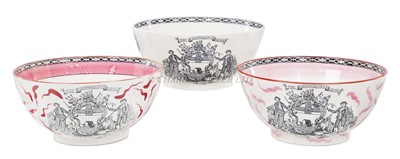 Lot 31 - THREE LUSTREWARE SHIPWRIGHTS BOWLS, 19TH-20TH CENTURY