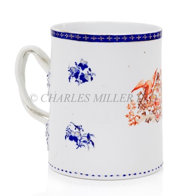 Lot 71 - A RARE CHINESE EXPORT PORCELAIN ARMORIAL MUG FROM THE QIANLONG PERIOD, CIRCA 1795
