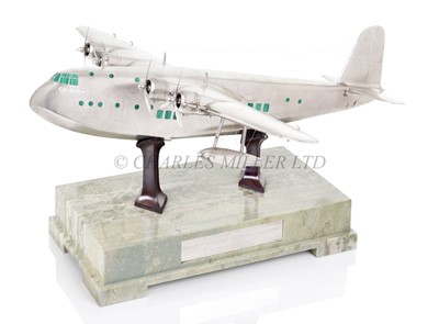 Lot 289 - A SILVER MODEL OF THE SHORT BROTHERS EMPIRE FLYING BOAT 'CANOPUS', 1936