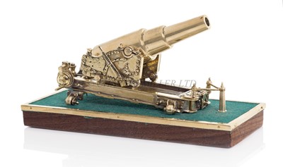 Lot 209 - A CAST BRASS MODEL MUZZLE LOADING GUN [1860], 20TH CENTURY