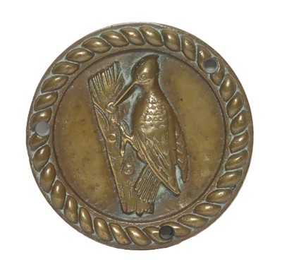 Lot 30 - A BOAT BADGE FROM H.M.S. 'WARSPITE', 1913