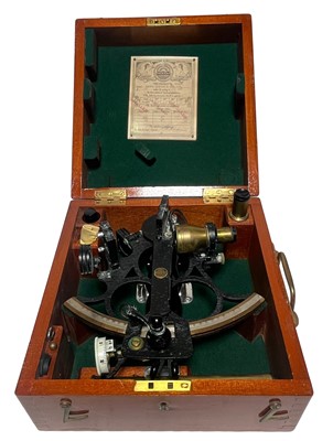 Lot 19 - A 6IN. RADIUS MICROMETER SEXTANT BY HENRY HUGHES & SON LTD, LONDON, CIRCA 1943