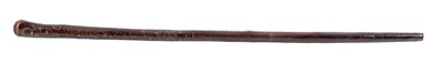 Lot 199 - A SAILOR'S WOOD AND PIQUÉ WORK 'GOING ASHORE' STICK, MID-19TH CENTURY