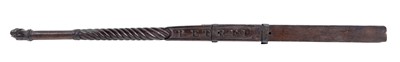 Lot 25 - A CARVED WOODEN TILLER FOR THE YACHT 'PETREL', CIRCA 1885