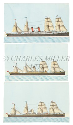 Lot 45 - THREE PIERHEAD WATERCOLOURS OF LATE 19TH CENTURY LINERS