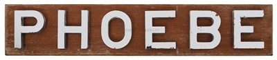 Lot 290 - A NAMEPLATE FOR H.M. FRIGATE 'PHOEBE', 1964