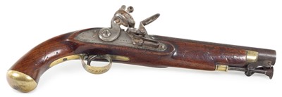 Lot 43 - A FLINTLOCK SHIP'S PISTOL FROM THE 1854-56 WEST AFRICA NIGER EXPEDITION STEAM YACHT 'PLEIAD'