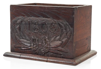 Lot 131 - A BOX MADE OF OAK FROM H.M.S. 'VICTORY'