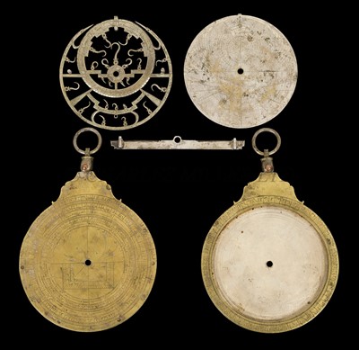 Lot 230 - A BRASS MAGHRIBI ASTROLABE, POSSIBLY 18TH-CENTURY