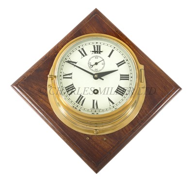 Lot 79 - A BULKHEAD CLOCK FROM THE CHARTROOM OF THE PACIFIC SN CO.'S M.V. 'SARMIENTO', 1943