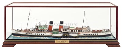 Lot 73 - A WATERLINE MODEL OF THE PADDLE STEAMER 'WAVERLEY' [1946]