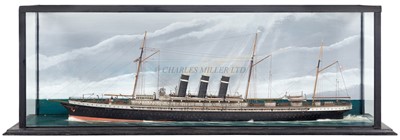 Lot 47 - A WELL PRESENTED WATERLINE MODEL OF THE INMAN LINER S.S. 'PARIS', CIRCA 1890