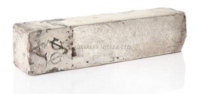 Lot 32 - A DUTCH EAST INDIA COMPANY (V.O.C.) SILVER INGOT SALVAGED FROM THE 'ROOSWIJK' CARGO, CIRCA 1739