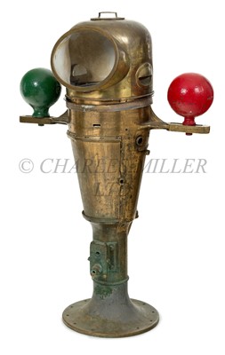 Lot 83 - A BRASS BINNACLE AND COMPASS, 20TH CENTURY
