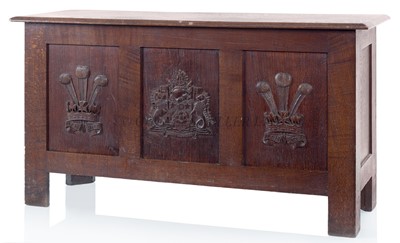 Lot 67 - AN OAK COFFER FOR THE HONOURABLE COMPANY OF MASTER MARINERS, CIRCA 1930