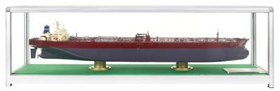 Lot 95 - A 1:300 SCALE BUILDER'S BOARDROOM MODEL OF THE TANKER M.V. 'ARGO THETIS', BUILT FOR DAEWOO SHIPBUILDING, 1992