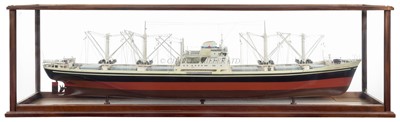 Lot 87 - A 1:100 SCALE BUILDER'S BOARDROOM MODEL FOR THE M.S. 'LONDON STATESMAN', BUILT BY UDDEVALLAVARET AB, SWEDEN FOR LONDON & OVERSEAS FREIGHTERS LTD, 1963