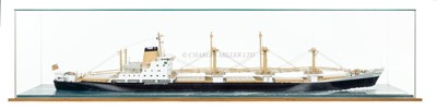 Lot 90 - A 1:96 SCALE BOARDROOM WATERLINE MODEL FOR BANK LINE'S MOTOR SHIP 'CEDARBANK', 1976