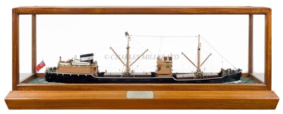 Lot 81 - A 1:96 SCALE BUILDER'S WATERLINE BOARDROOM MODEL FOR THE M.V. 'AMBERLEY', BUILT BY GRANGEMOUTH DY FOR STEPHENSON CLARKE LTD, 1953