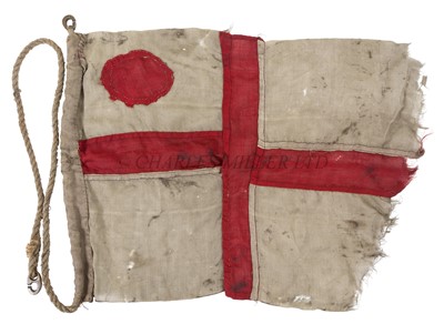 Lot 180 - VICE ADMIRAL SIR CECIL BURNEY'S PINNACE PENNANT, FLOWN DURING THE BATTLE OF JUTLAND, 31ST MAY-1ST JUNE 1916