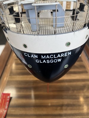 Lot 78 - A BUILDER'S BOARDROOM MODEL FOR THE M.V. 'CLAN MACLAREN', BUILT BY SINCLAIR MODEL ENGINEERING FOR GREENOCK DOCKYARD CO., 1946