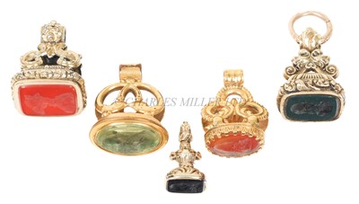Lot 145 - FIVE NAVAL PORTRAIT SEALS, 19TH CENTURY AND LATER
