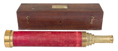 Lot 128 - A FINE 2½IN. FOUR-DRAW TELESCOPE BY DOLLOND, LONDON, THAT BELONGED TO LORD NELSON’S STEPSON, JOSIAH NISBET