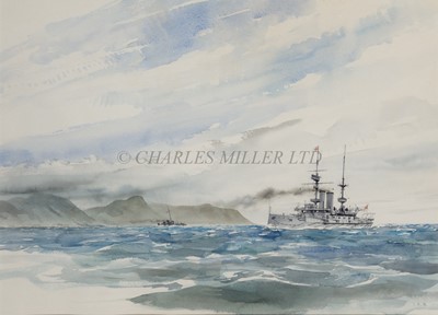 Lot 181 - δ IAN H. MARSHALL (BRITISH, 1933-2016) H.M.S. 'Canopus' off Simonstown, Cape, 1914