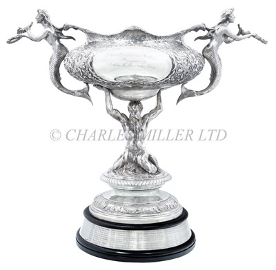 Lot 63 - THE 'LAWRENCE' TROPHY: A MAGNIFICENT SILVER ART NOUVEAU MARINE TROPHY