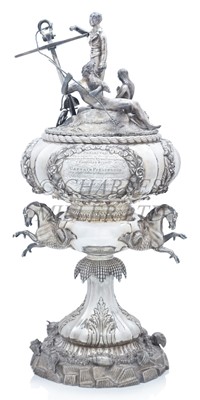 Lot 40 - A FINE INDIAN COLONIAL SILVER CUP AND COVER PRESENTED BY P&O TO THE METEOROLOGIST HENRY PIDDINGTON IN 1852