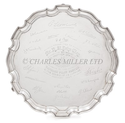 Lot 49 - A SILVER SALVER PRESENTED BY THE RANGOON PILOT SERVICE, 1926