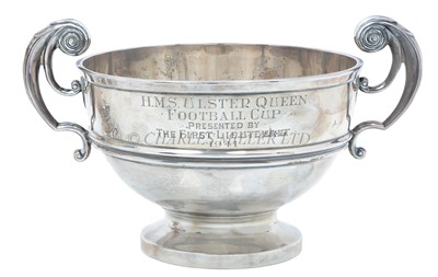 Lot 164 - THE H.M.S. 'ULSTER QUEEN' SILVER FOOTBALL CUP, 1941