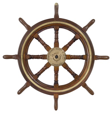 Lot 189 - AN HISTORICALLY INTERESTING EIGHT-SPOKE SHIP'S HELM FROM H.M.S. 'LIVERPOOL', 1937