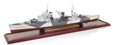 Lot 188 - A 1:128 SCALE RADIO-CONTROLLED FIBREGLASS MODEL OF H.M.S. 'LIVERPOOL', DEPICTED IN DAZZLE CAMOUFLAGE DURING WORLD WAR II