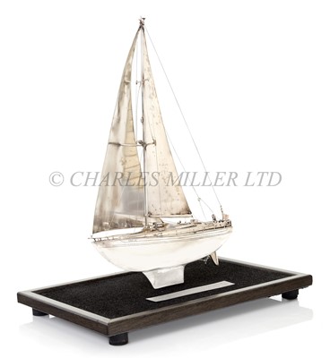 Lot 29 - A SILVER MODEL FOR RACING YACHT 'ZULU', BUILT BY MORRIS & LORIMER FOR SIR HARRY SPURRIER [1957]