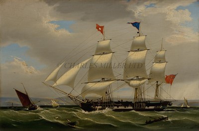 Lot 20 - CHARLES GREY (BRITISH, 1808-1892) The three-masted trading ship 'Chieftain of Greenock' off Largs