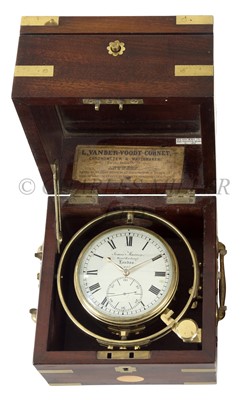Lot 237 - JAMES MURRAY SMALL MAHOGANY 2-DAY MARINE CHRONOMETER, NO. 497, CIRCA 1825