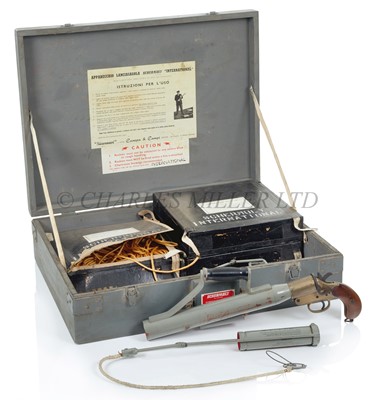 Lot 96 - A CASED SCHERMULY PISTOL ROCKET LINE THROWER, CIRCA 1960