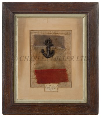 Lot 123 - A FRAGMENT OF FLAG REPUTEDLY FROM LORD NELSON'S FUNERAL