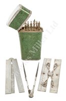 Lot 282 - AN EXCEPTIONAL SILVER-MOUNTED DRAWING SET ETUI BY BENJAMIN MARTIN, CIRCA 1760