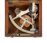 Lot 218 - A SOLID SILVER MINIATURE SURVEYING QUINTANT OF CARY, LONDON, CIRCA 1830, BELIEVED TO HAVE BEEN USED BY ISAMBARD KINGDOM BRUNEL AND BEQUEATHED TO HIS SON