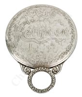 Lot 166 - A SILVER ART NOUVEAU YACHT PRIZE HAND MIRROR, CIRCA 1890