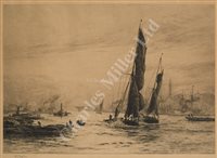 Lot 2 - WILLIAM LIONEL WYLLIE (BRITISH, 1851-1931)...