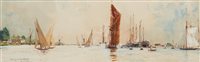 Lot 36 - Charles Dixon (BRITISH, 1872-1934)<br/>Beating Out...