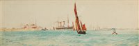 Lot 37 - CHARLES DIXON (BRITISH, 1872-1934)<br/>R.M.S....