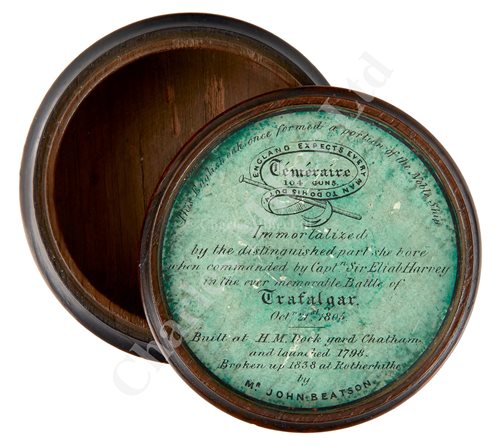 Lot 56 - A TREEN TABLE SNUFF BOX MADE FROM WOOD...
