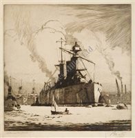Lot 56 - δ Norman Wilkinson (British, 1878-1971)<br/>Battle...