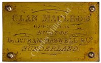 Lot 341 - A HALF-BLOCK BUILDER'S MODEL FOR THE IRON SAILING SHIP JAMES CRAIG (Ex-CLAN MACLEOD), BUILT FOR T. DUNLOP & SONS BY BARTRAM & HASWELL, SUNDERLAND, 1874